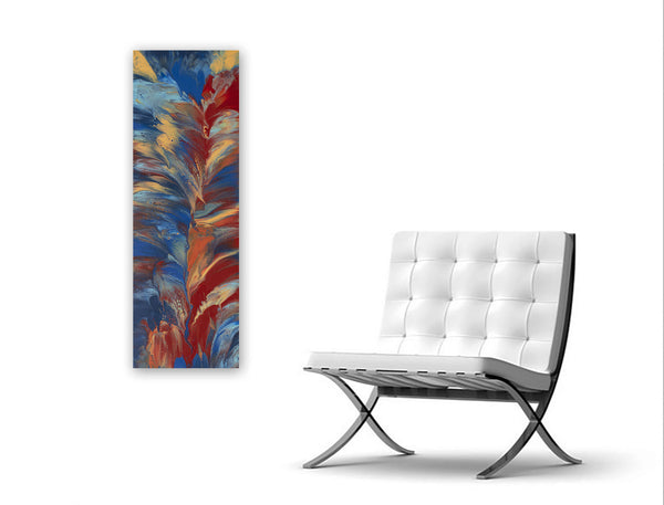 "Fire and Ice," original painting, 36" x 12"