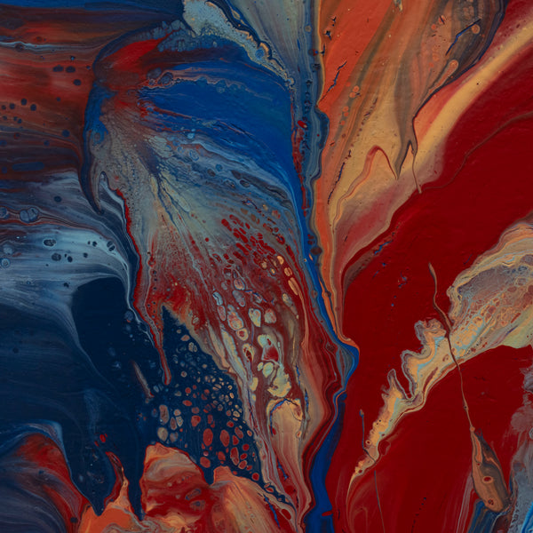 "Fire and Ice," original painting, 36" x 12"