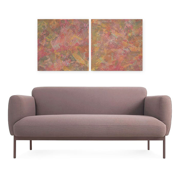 "Go Lightly," original painting, diptych, 24" x 48"