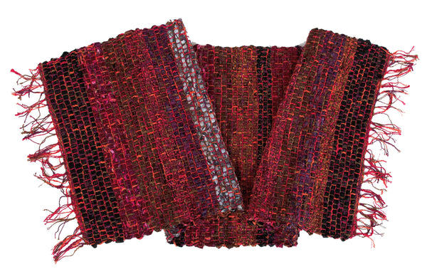 Handwoven Tablerunner, Bright Red, 14" x 42"