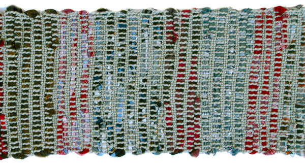 Handwoven Rag Scarf, "Dove Gray," 6.5" x 72"