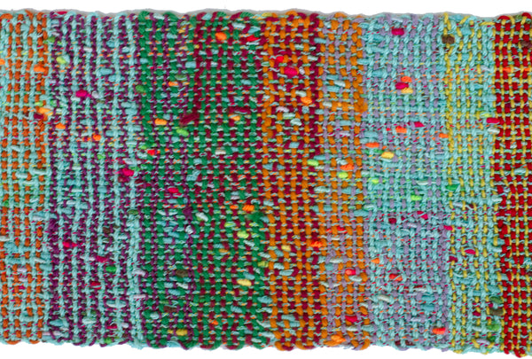 Handwoven Scarf, "Multicolors," 6.5" x 61"