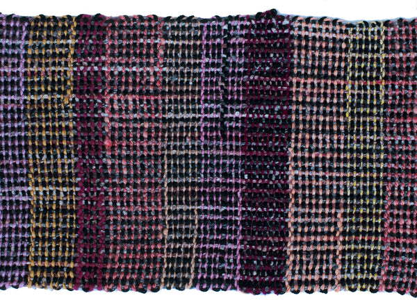 Handwoven Scarf, "Black Check," 6.5" x 61"