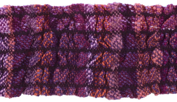 Handwoven and Felted Scarf, "Raspberry Sherbet," 5.5 x 52 inches