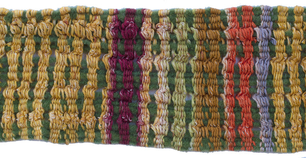 Handwoven and Felted Scarf, "Golden Meadow," 4.5 x 49 inches
