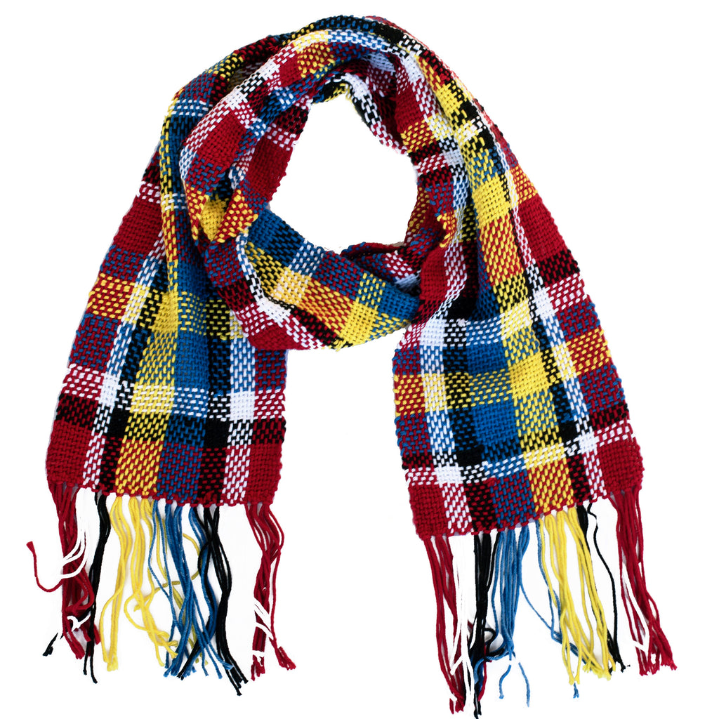 Handwoven Scarf, "Mondrian," 6.5" x 57"
