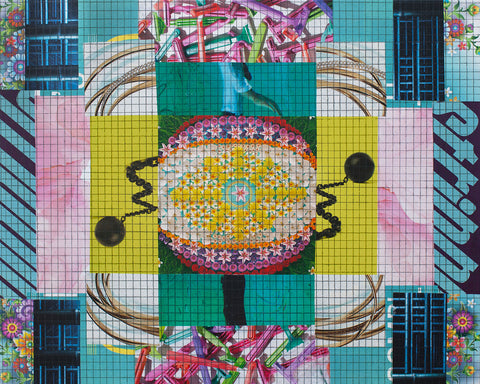 "Easter in Isolation Mandala," original collage, 16" x 20"