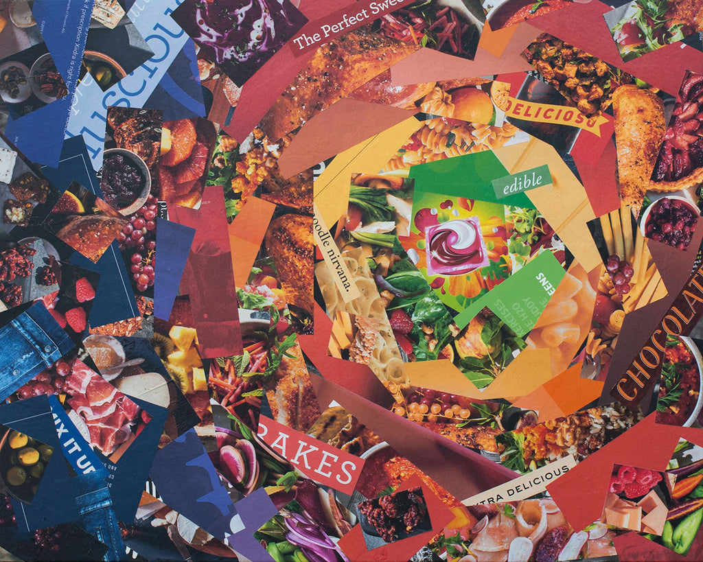 "Gluttony," original collage, 16" x 20"