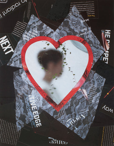 "Barely There," original collage, 14" x 11"