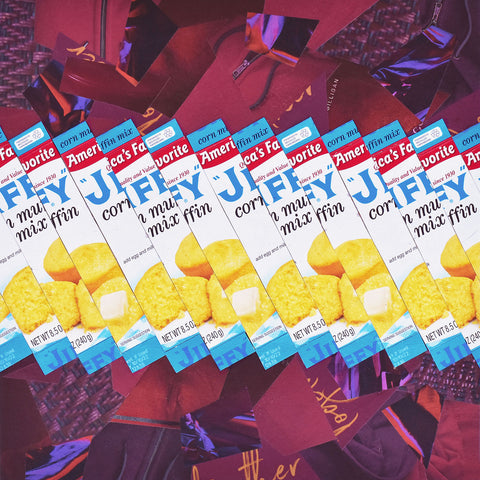 "In a Jiffy," original collage, 12" x 12"