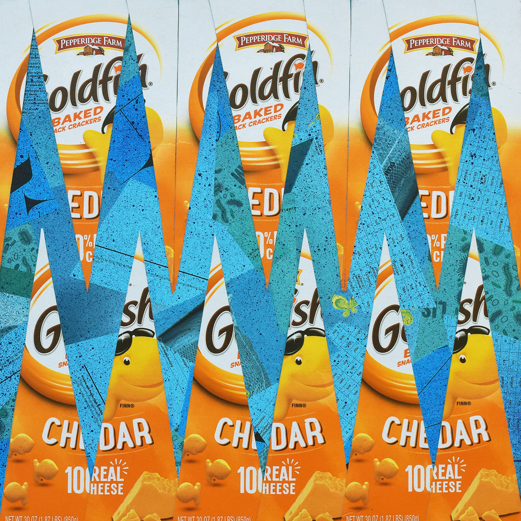 "Smile!," original collage, 14" x 14"