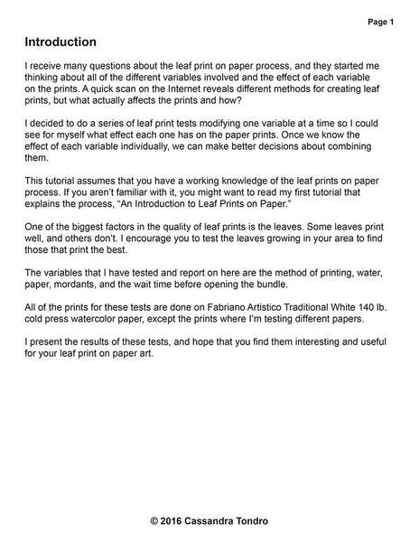 Leaf Print Tests on Paper Tutorial 