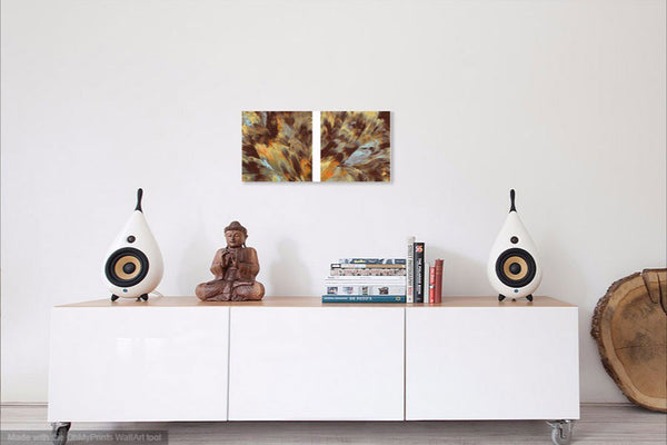 Cassandra Tondro, abstract painting, "Magma," diptych art