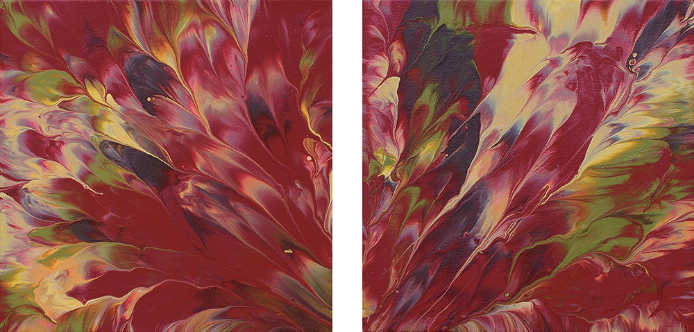 Cassandra Tondro, abstract painting, "New Day," diptych art